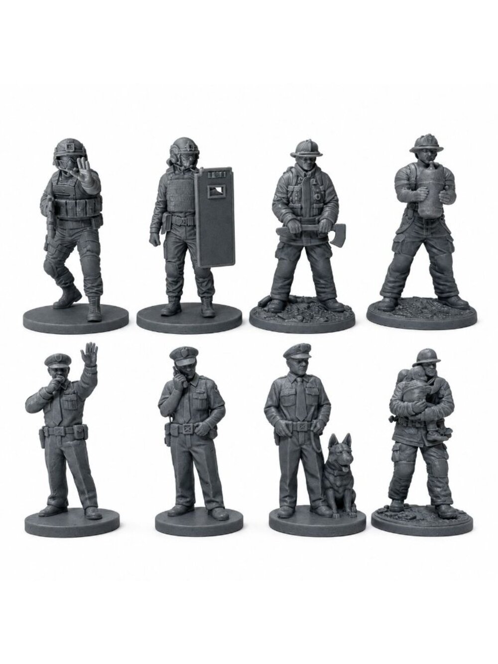 28mm First Responder Police Fire SWAT K9 Figures